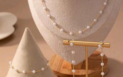 Elegant Pearl Earrings Bracelets Necklaces Set